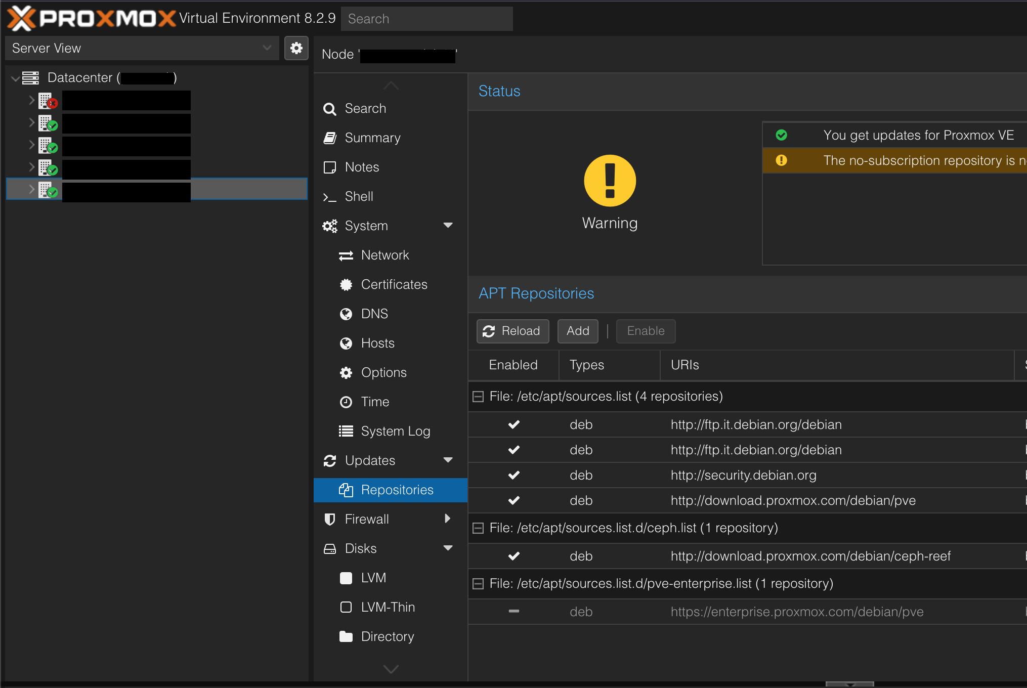 Repository Config Page